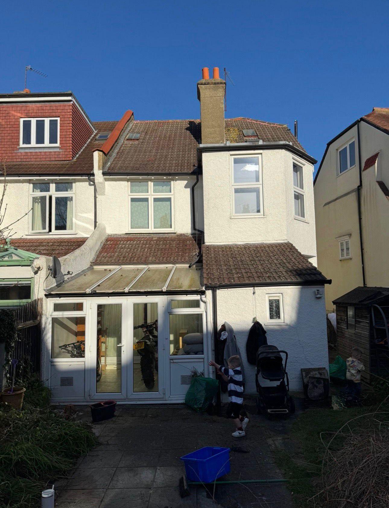 Rear extension, glass gable, before